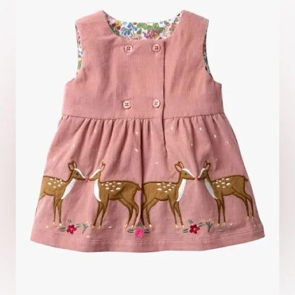 mini boden pinafore dress Mini Boden Kids' Corduroy Embroidered Pinafore Dress, Purple